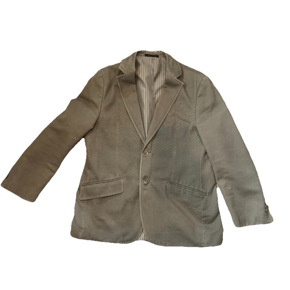 Andrew Fezza Assets 100% Cotton Blazer Sport Coat Men's 40R Light Taupe 2-Button - Picture 2 of 6